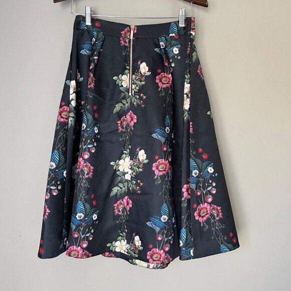 NWT Ted Baker Skirt Size US 6 Floral Formal Full A Line Knee Length Work - Picture 3 of 6